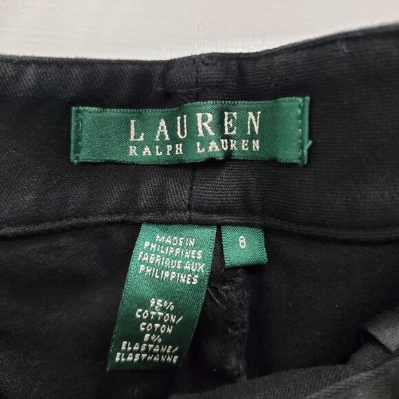 Lauren Ralph Lauren Women's Black Stretch Zip Pocket Straight Leg Jeans Size 8 - Picture 3 of 4